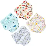 MOTHNUR 4 Pack Breathable Diapers Potty Pants Training Pants Potty Training Pants Diapers Learning Pants