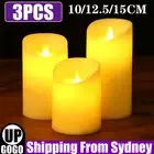 3PCS Flameless LED Pillar Candles Battery Operated Realistic Flickering Candle