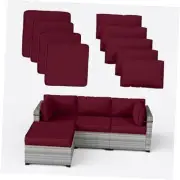 9 Pcs Outdoor Patio Cushions Covers Replacement Waterproof with Zipper Burgundy