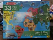 Melissa & Doug World Map Floor Puzzle - 33 pieces (3feet x 2 feet) - NEW in Box