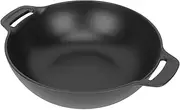 Outspark Cast Iron Grill Wok for Weber Gourmet BBQ System,Spirit I/II 200 300 SER,Genesis II E-310/LX S-440,Summit Series Cooking Grate,Outdoor Barbeque Accessories for Weber 7425