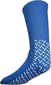 [Pillow Paws] XXXL Blue Slip Stop Non-Skid Slipper Socks (12 Pairs) (Extra Wide Bariatric), Blue, 3X-Large