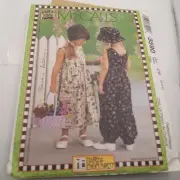 2002 McCall's Pattern 3590 Mary Engelbreit Dress, Jumpsuit, Hat Uncut Sz 3 - 5