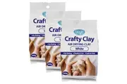 3PK Boyle Crafty Modelling Clay Kids Child DIY Art Craft Air Drying White 500g