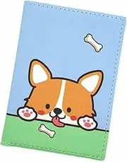 [YPWangShengRui] Passport Cover Leather Passport Holder Cute Dog Pattern Passport Case for Passport Boarding Pass Credit Cards, green, Loveliness