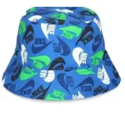 NEW NIKE [L/XL] Kids Unisex Reversible Bucket Hat-Pacific Blue/Green DH0398-402