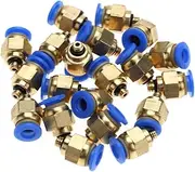 Quick Push in Connector, Male Thread Straight Fitting, Made of Metal, for 4mm Air Pipe and Pneumatic Tools (PC4-M5 20pc)