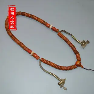 西藏老靈骨108顆念珠手串手鏈切片西藏牦牛骨佛珠桶珠項鏈藏式