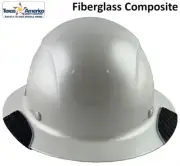 DAX Fiberglass Composite Lift Safety Full Brim Hard Hat - Pearl White