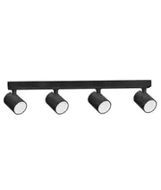 Interior 4XLight Adjustable Bar Base Surface Mounted Spot Light Black