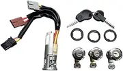 Car Ignition Barrel Switch & 3 Door Lock Set Fit for Peugeot Partner Citroen Berlingo 1996-2008 96244156 252522 (Color : Black Silver)