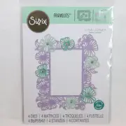 Sizzix Rectangle Floral Frame 665721 Framelits Dies Lisa Jones 4 Die Set New