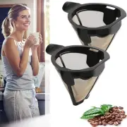 Reusable Coffee Filter Baskets 2PC, Cone Coffee Maker Filter Replacement Comp...
