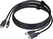 StarTech.com 6ft (1.8m) HDMI and USB 5Gbps KVM Cable, 4K 60Hz, HDMI 2.0 and USB Combo Cable for KVM Switch