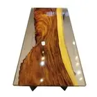 Shiny Live Edge Walnut Epoxy Resin Table Top Custom Order Outdoor Furniture