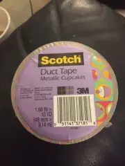 Scotch 3M Duct Tape Metallic Cupcakes 1.88" 10YD New!!!