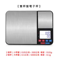 在飛比找PChome24h購物優惠-【Life Shop】雙秤盤電子秤 500g/5000g (