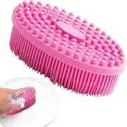 Vegetable Brushes for Food - Silicone Dish Brush - Double-Side Ergonomic Anti-Scratch Reusable Hard and Soft Bristles for Bottle Pot Potato