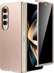 Maxdara for Z Fold 4 Case, [Built in Privacy Screen Protector] [Support Wireless Charging] [Slim Fit] Shockproof Hard PC Protective Phone Cover Case for Samsung Galaxy Z Fold 4 5G (Rose Gold)