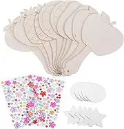 Boys and Girls Paintable Hand Mirror Craft Birthday Favor Wooden Mirror Rhinestones Toys