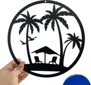 Metal Palm Tree Wall Decor Tropical Wall Art for Indoor Outdoor Garden Home Bedr