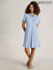 White Stuff Blue Ria Jersey Shirt Dress (W38320) | $136