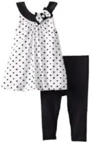 NWT - ABS Kids - Libby Set - B&W Polka Dot