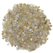 2 lbs of Tumbled Golden Rutilated Quartz Natural Rock Chips