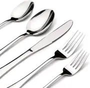 Silverware Set for 8 – 40-Piece Stainless Steel Flatware, Steak Knives