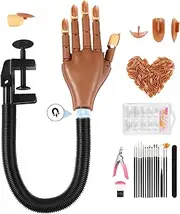 Magnetic Practice Hand for Acrylic Nails: Flexible Fake Hand Manicure Training Hand with Strengthen Nail Tips - Mannequin Hand Nail Kit for Beginners