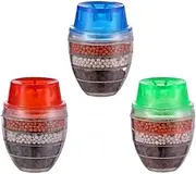 Faucet Filter Purifier Tap Mount Activated Carbon Filtration Device Kitchen Tool One Each of Red, Blue and Green 3PCS/