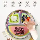 304 Stainless Steel Portion Control Plate 3 Compartment Food Tray Outdoor