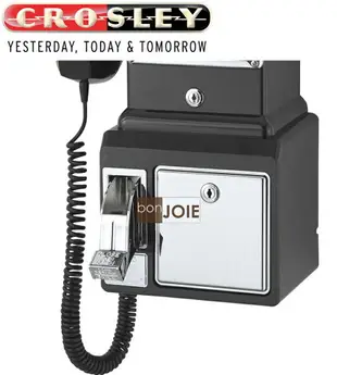 ::bonJOIE:: Crosley 經典懷舊投幣式復古電話機 (黑色) 復古電話 經典電話 懷舊電話 復古風格 美式鄉村 工業風 設計師款 壁掛電話