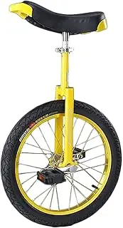 FREEZYMAN Large 24 Inch Unicycle for Adults/Tall People, One Wheel Balance Bike Unicycles, Heavy Duty Manganese Steel Frame, Loads 200kg/440lbs ( Color : Yellow )