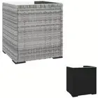 Side Table Coffee Table End Tea Table Poly Rattan and Tempered Glass vidaXL