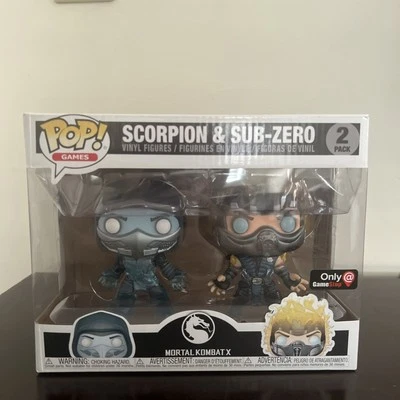 Funko Pop! Scorpion and Sub-Zero Mortal Kombat 2 Pack GameStop Exclusive Rare
