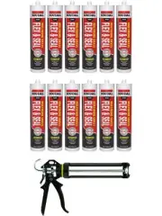 Soudal Multibond SMX25 Flex & Seal Sealant Black 290ml 12 Pack + Gun Kit