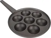 Deepened Cast Iron Takoyaki Grill Pan Nonstick 7 Holes Fast Heating for Family Breakfast
