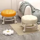 Strong Load-bearing Stool Heavy Duty Low Comfortable Rolling with Swivel Wheels