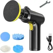 Oimzzr Cordless Car Polisher 3 Gears of Speeds Adjustable Electric Auto Polishing Machine Multifunctional Home Cleaning Metal Waxing Wood Sanding Rust Removal Machine Handheld Car Paint Scratch Repa g