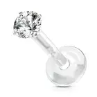 Piercing Ear Labret Bioflex Téflon Rhinestone Round