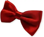 [Zasel] Mens Red Orange Solid Plain Colour Bow Tie