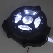 Black w/ White LED Left Engine Stator Cover For 2003-2006 Honda CBR 600RR