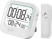 Pomodoro Alarm Clock with Timer, Silent Vibration Reminder Timer and Clock, Night Light Magnetic Tomato Clock Stopwatch, Count up and Countdown Clock with Seconds