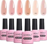 AIMEILI 5 in 1 Builder Base Sheer Color Gel Quick Extension Nail Enhancement Reinforce Lacquer Soak Off UV LED Multicolour/Mix Colour/Combo Colour