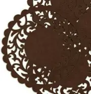 New Benson Mills SINGLE Felt Scroll Laser Cut Round Placemat, Chocolate Brown