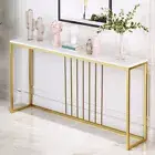 Multi-function Marble Console Table Entryway Couch Table Spacious Storage Stand