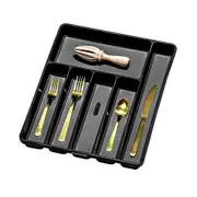 Madesmart 6 Compartment Cutlery Tray Kitchen Organiser Rect 41x33cm Carbon