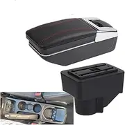 Arm Storage Box for F&ord for Fiesta for Fiesta 3 2011-2018 Car Armrest Storage Box Car Armrest Box(C Black Line 7usb)