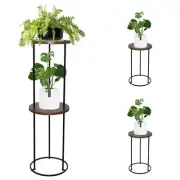 2 Tier Plant Stand Indoor Tall Corner Plant Shelf 31" Convertible Metal Flowe...
